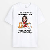 1860AUK2 personalised thats what i do i read cat book t shirt
