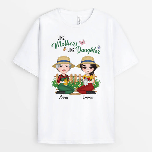 1864AUK1 personalised like mother like daughter t shirt