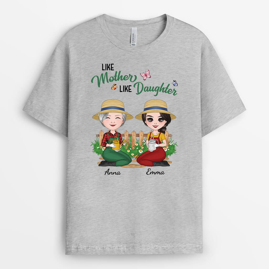 1864AUK2 personalised like mother like daughter t shirt