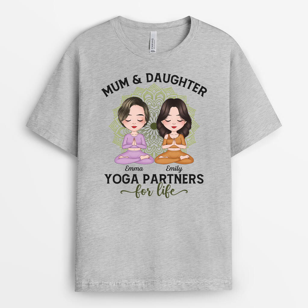 1881AUK2 personalised best yoga partners for life t shirt