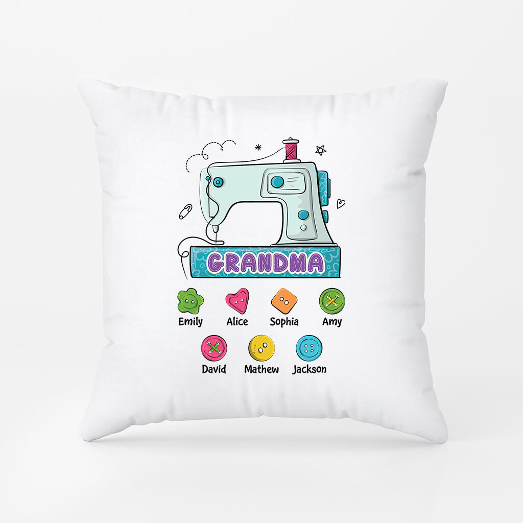 1893PUK1 personalised my grandma loves sewing pillow