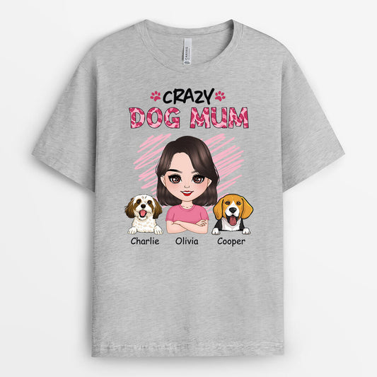 1921AUK2 personalised crazy dog mummy t shirt