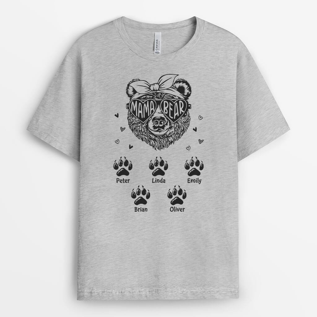 1922AUK1 personalised mum bear t shirt