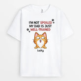 1929AUK2 personalised im not spoiled my mummy daddy is just well trained for cats t shirt