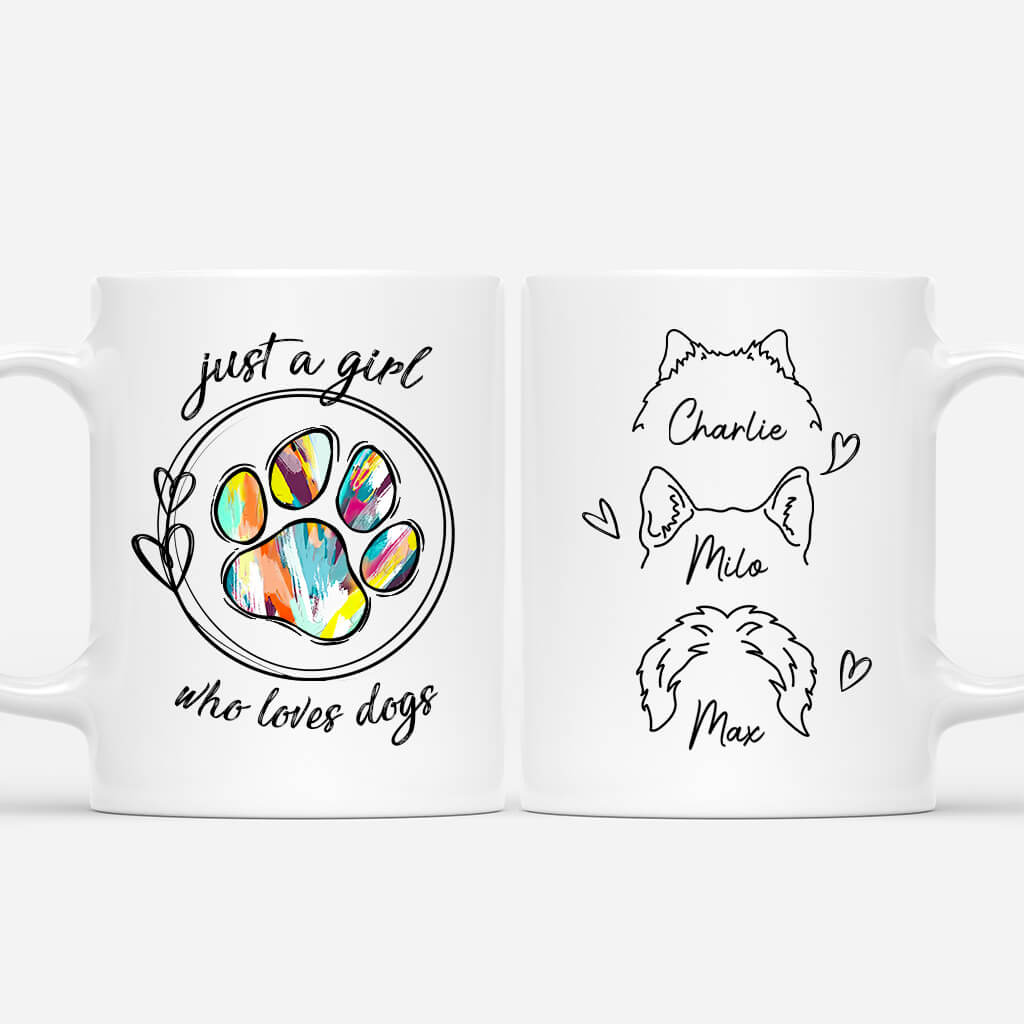1934MUK1 personalised just a woman man who loves dogs mug