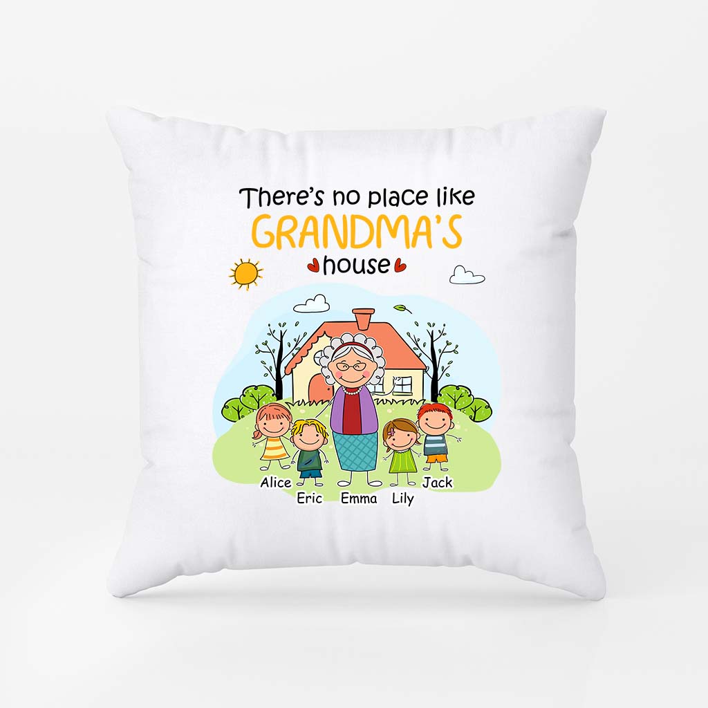 1935PUK1 personalised no place like grandma grandpa mama papas house pillow