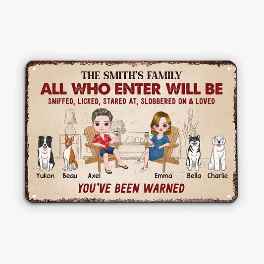 1991EUK1 personalised youve been warned with dogs mental sign