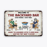 2005EUK1 personalized welcome to our patio bar metal sign