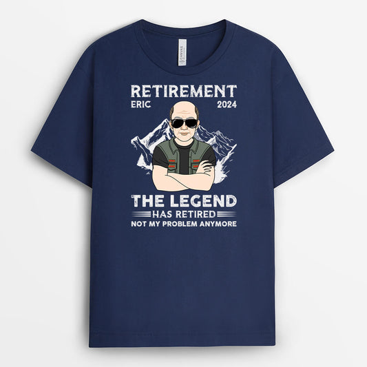 2038AUK2 personalised retirement the legend has retired from company t shirt