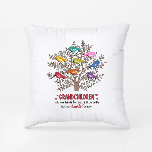2042PUK2 personalised grandkids hold our hands for just a while but our hearts forever pillow