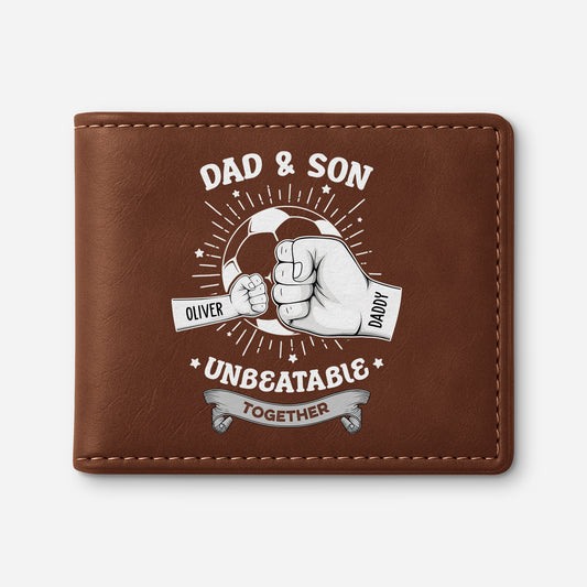 2057JUS1 personalized soccer dad son leather wallet 2057J5I7B