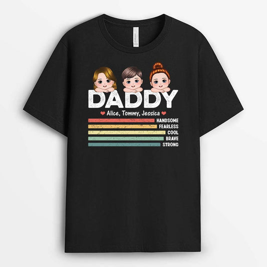 2097AUK1 personalised handsome fearless and cool dad t shirt