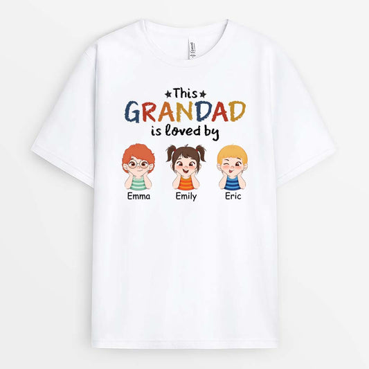2100AUK1 personalized this grandad dad is loved by t shirt