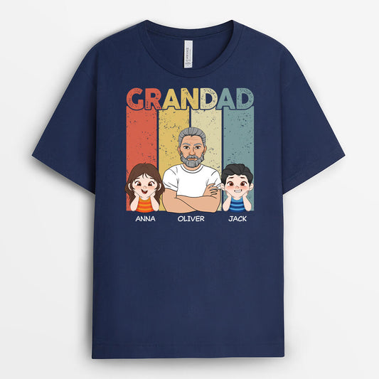 2101AUK2 personalised grandad dad band t shirt