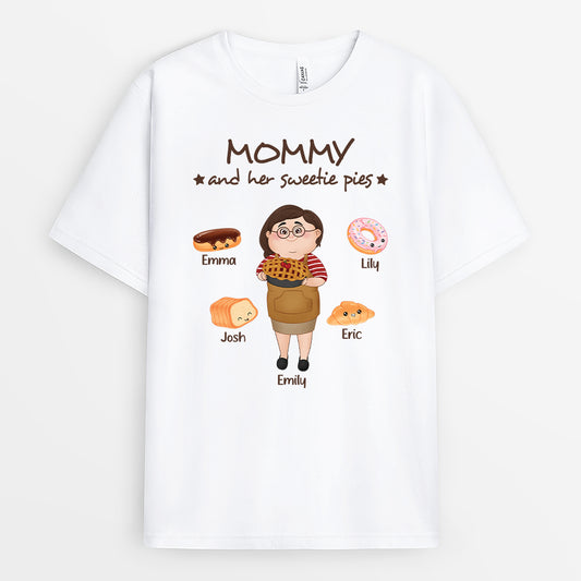 2103AUS1 personalized mommy grandma and her sweetie pies sweetie pie t shirt