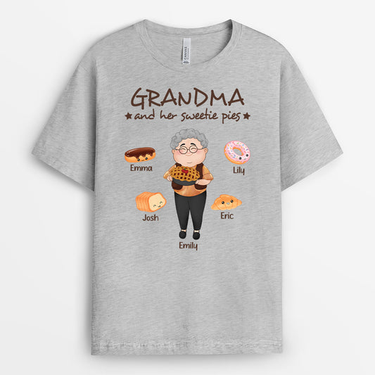 2103AUS2 personalized mommy grandma and her sweetie pies sweetie pie t shirt