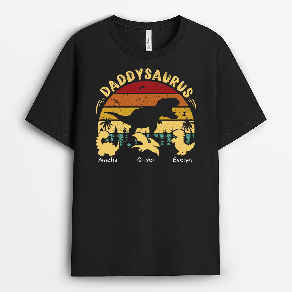 2119AUK1 personalised papasaurus for men t shirt