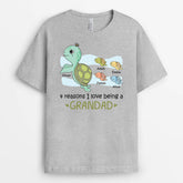 2129AUK1 personalised four reasons i love being a grandad t shirt