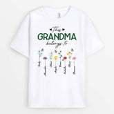 2132AUK1 personalised this best mummy grandma belongs to flowers t shirt