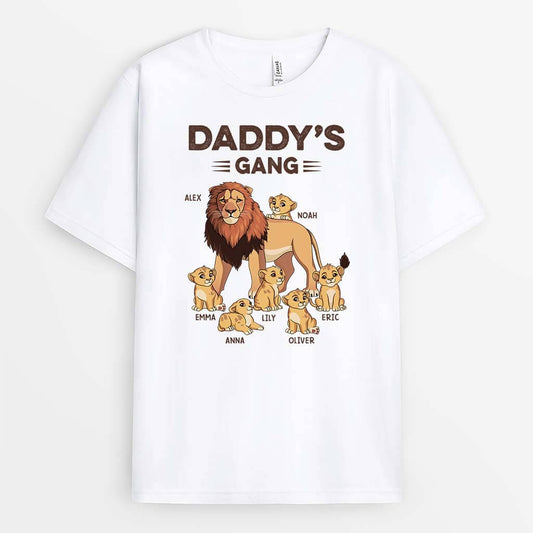 2137AUK1 personalised dad grandads lion gang t shirt