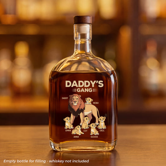 2137AUS1 lion daddy gang whiskey bottle custom gifts for dadgrandpa 2137ai6p5b