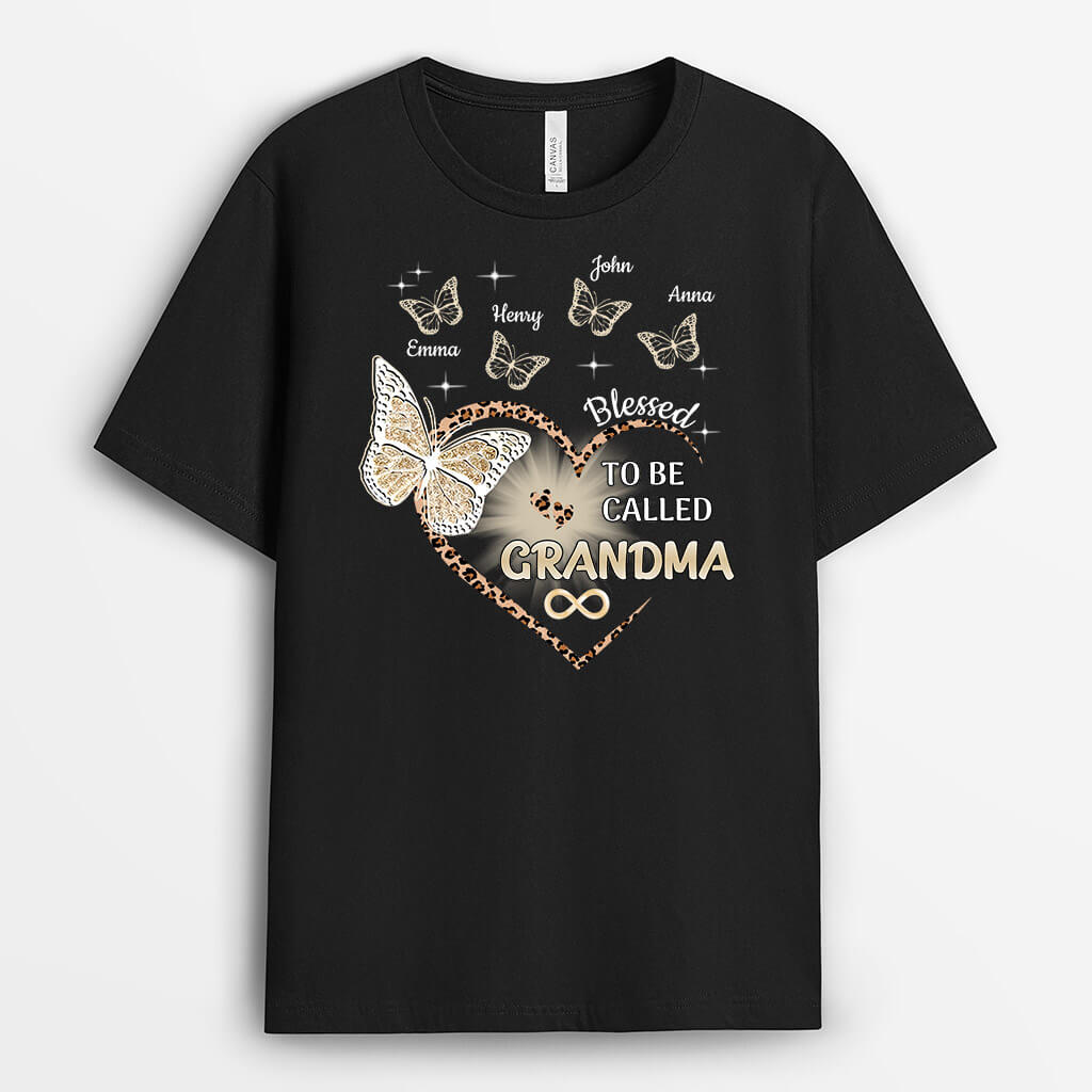 2147AUK1 personalised blessed to be called grandma mum t shirt