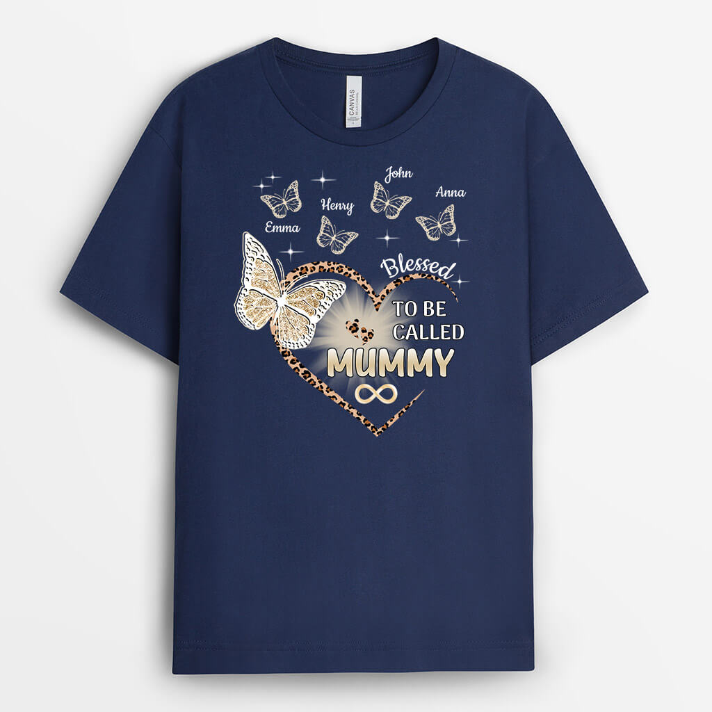 2147AUK2 personalised blessed to be called grandma mum t shirt