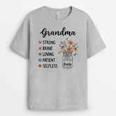 2150AUK2 personalised my strong and brave mummy t shirt
