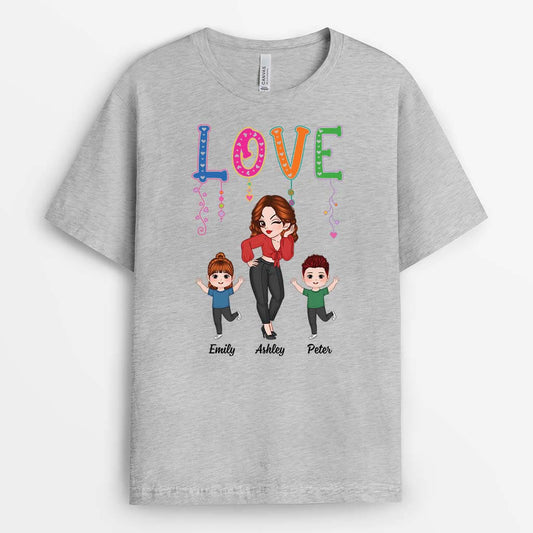 2152AUK2 personalised best mum love t shirt