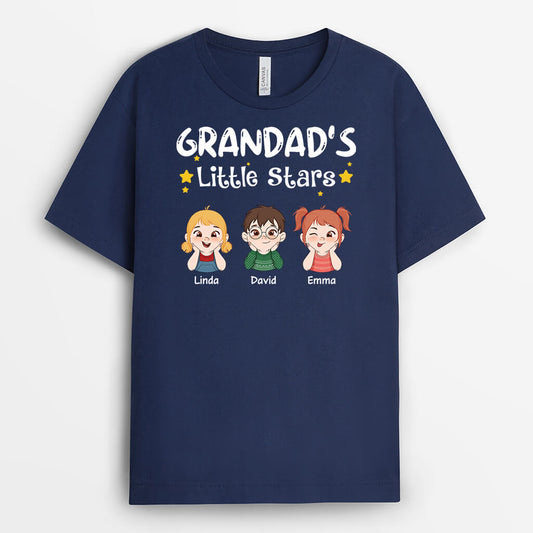 2156AUK2 personalised daddys grandads little stars t shirt