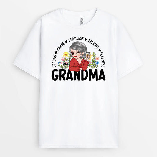 2163AUK1 personalised my fearless and patient mummy t shirt