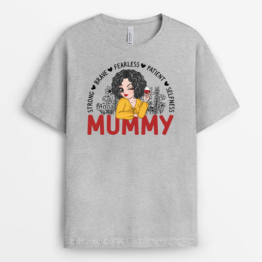 2163AUK2 personalised my fearless and patient mummy t shirt