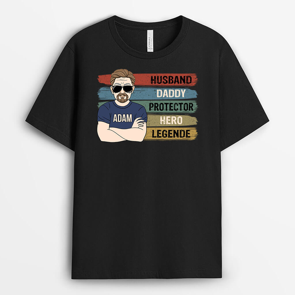 2175AUK2 personalised best husband daddy protector t shirt