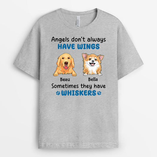 2176AUK1 personalised angels dont always have wings dog t shirt_2