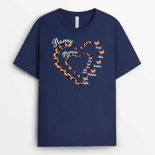 2183AUK2 personalised grandma and mum heart in heart t shirt