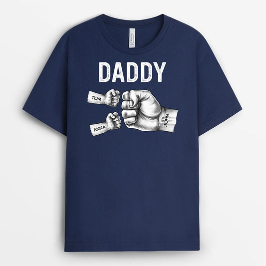 2188AUK1 personalised dad and kids with fist bump t shirt