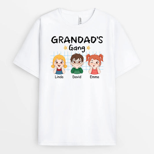 2190AUK1 personalised best dads gang t shirt