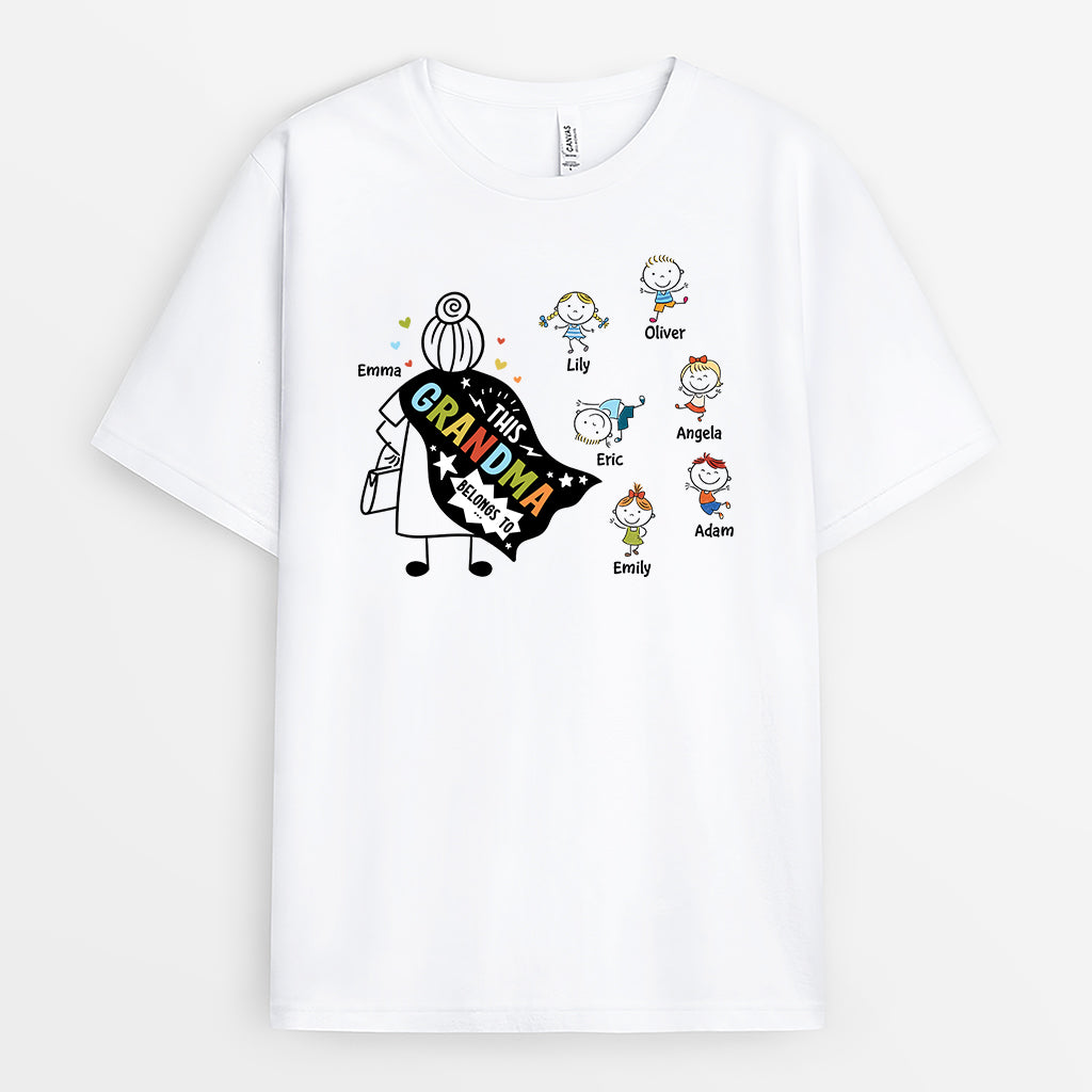 2191AUK1 personalised this best mummy grandma belongs to t shirt