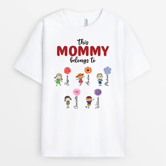 2198AUS1 personalized this grandma mommy belongs to t shirt