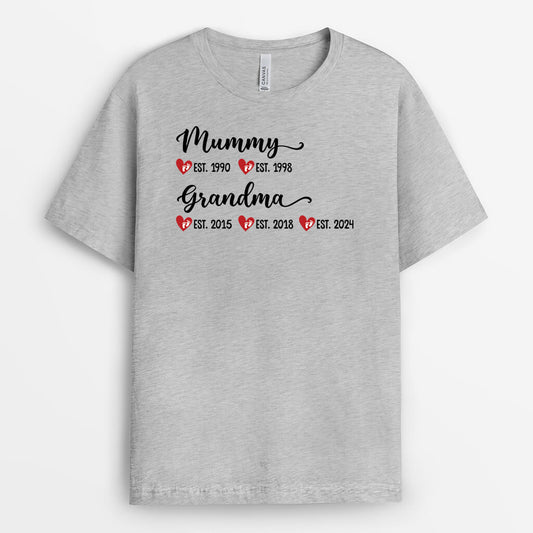2201AUK1 personalised mum and grandma t shirt
