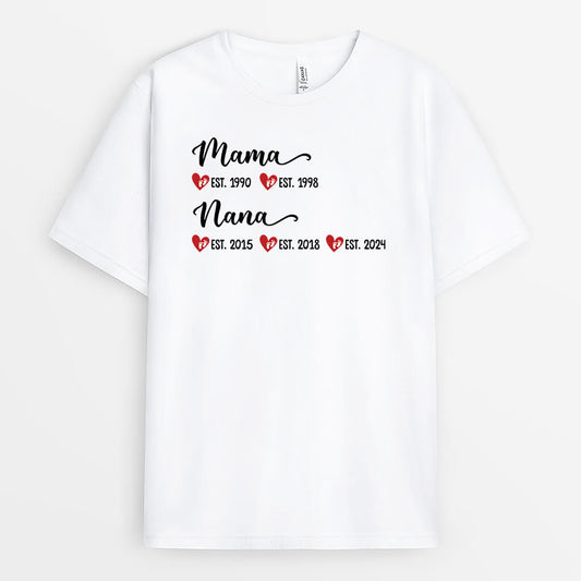 2201AUK2 personalised mum and grandma t shirt