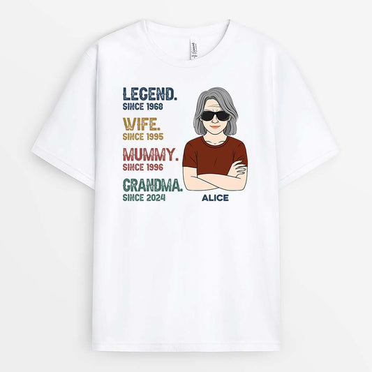 2207AUK1 personalised my legend mum grandma t shirt