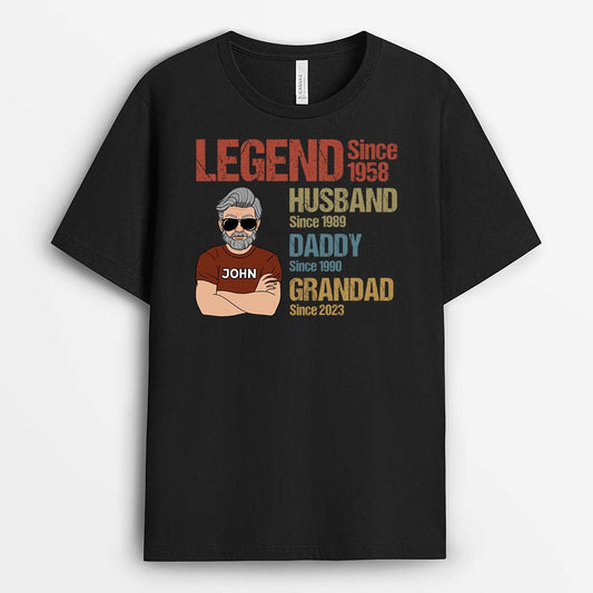 2260AUK1 personalised best legend husband papa grandpa t shirt