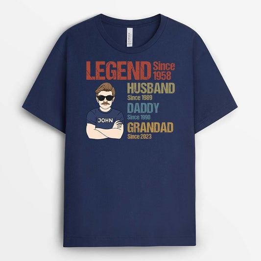 2260AUK2 personalised best legend husband papa grandpa t shirt