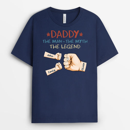 2265AUK2 personalised the best dad the man the myth the legend t shirt