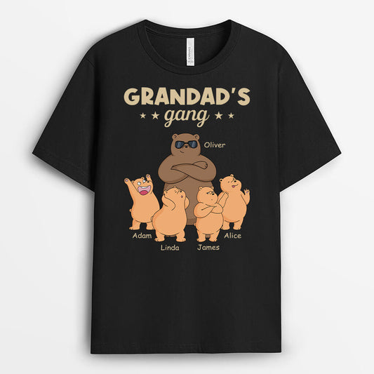 2278AUK1 personalised dad grandads bear gang t shirt