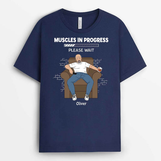 2284AUK2 personalised muscles are in progress please wait t shirt