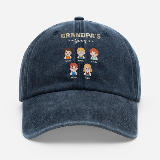 2317AUS1 grandpa gang washed cotton cap personalized gifts for grandpadad 2317ajse8b_fa058de6 dd37 4c11 ba26 3b445cac7561