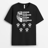 2400AUK2 personalised legend husband dad grandpa bear with paws t shirt