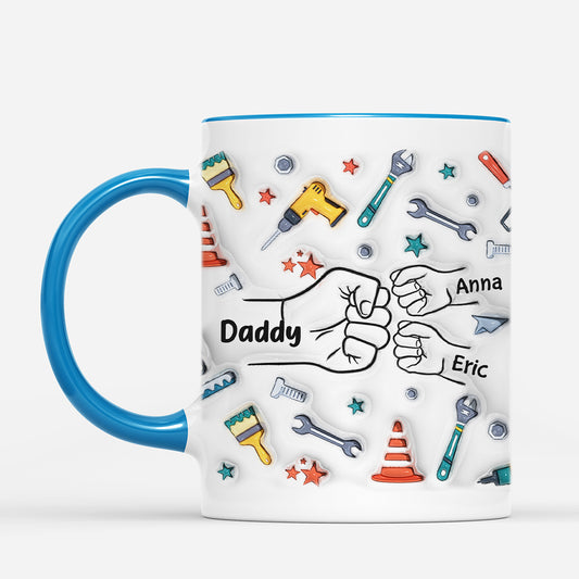 2409MUS2 personalized daddy fist bump with kids mug